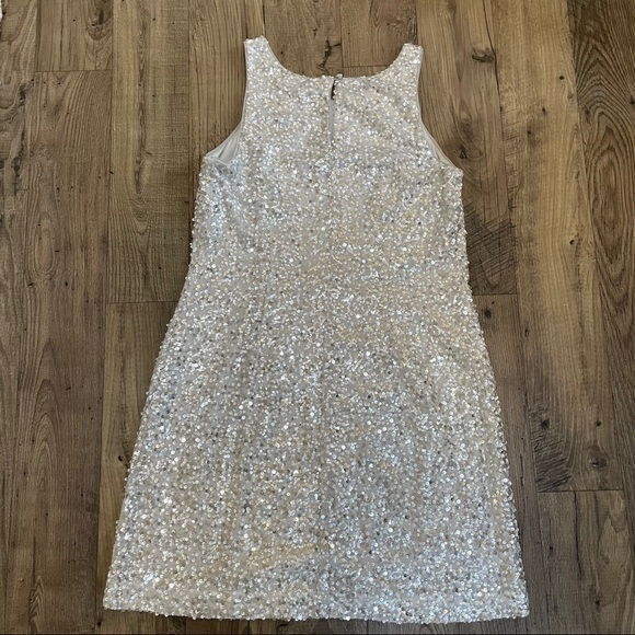 WHBM Silver Sparkle Shift Sequin Dress - Picture 6 of 9